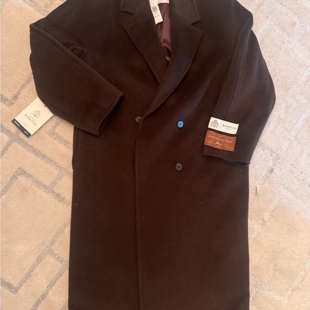 Babaton Atelier Aritzia dark brown burnt cedar wool trench coat NWT